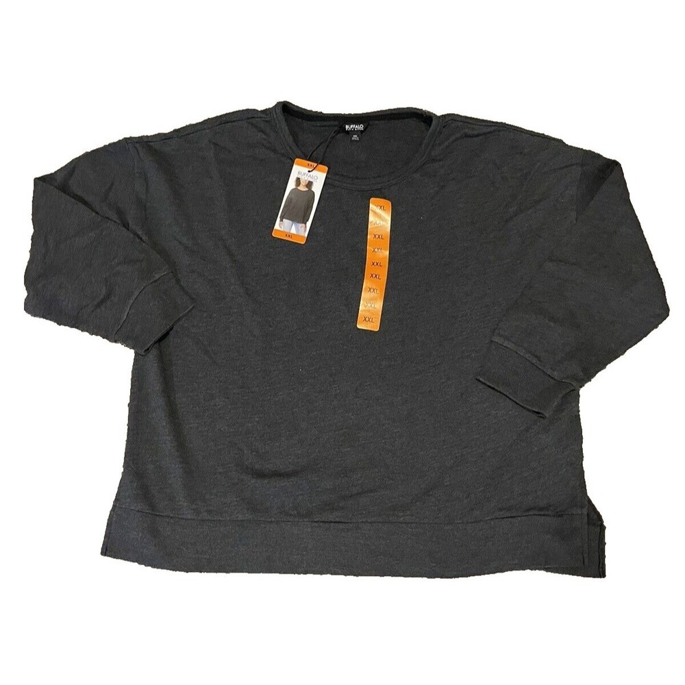 Buffalo David Britton Women's Black French Terry Sweatshirt Size XXL NWT